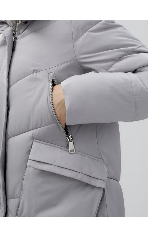 Тёплый женский пуховик с капюшоном