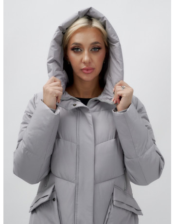 Тёплый женский пуховик с капюшоном