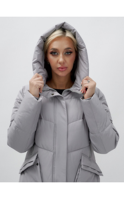 Тёплый женский пуховик с капюшоном