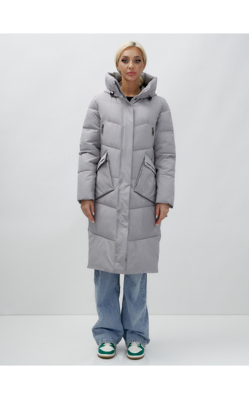 Тёплый женский пуховик с капюшоном