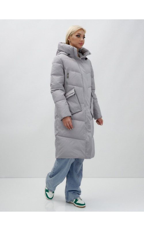 Тёплый женский пуховик с капюшоном