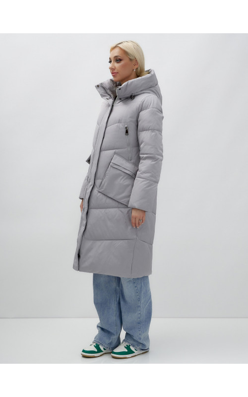 Тёплый женский пуховик с капюшоном