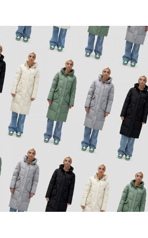 Тёплый женский пуховик с капюшоном