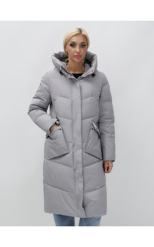 Тёплый женский пуховик с капюшоном