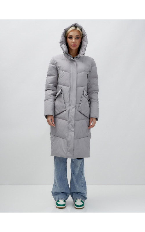 Тёплый женский пуховик с капюшоном