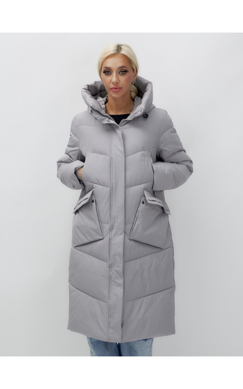 Тёплый женский пуховик с капюшоном