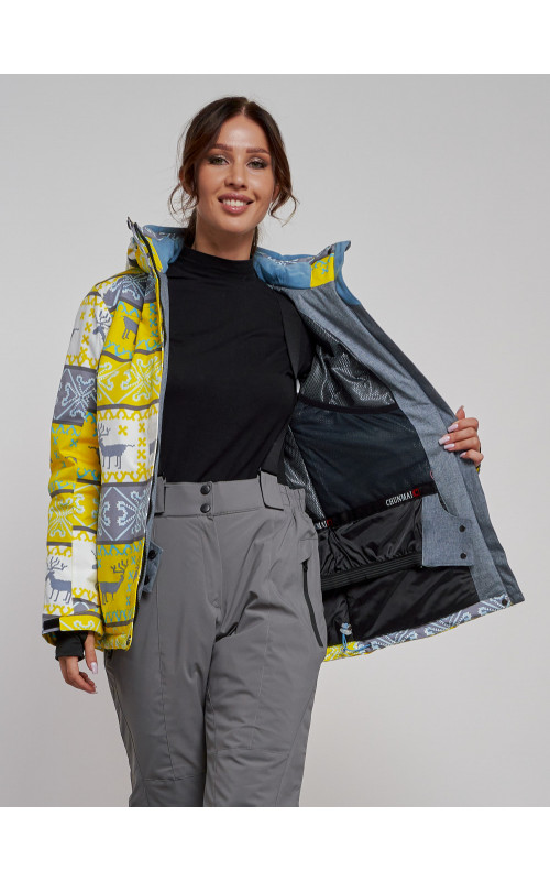 Женская горнолыжная куртка: жёлтый цвет