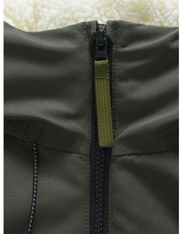 Зимняя мужская парка с капюшоном хаки, для активного отдыха в Тюмени