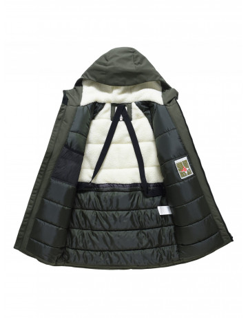 Зимняя мужская парка с капюшоном хаки, для активного отдыха в Тюмени