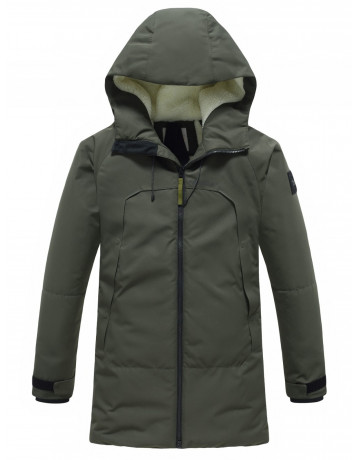 Зимняя мужская парка с капюшоном хаки, для активного отдыха в Тюмени