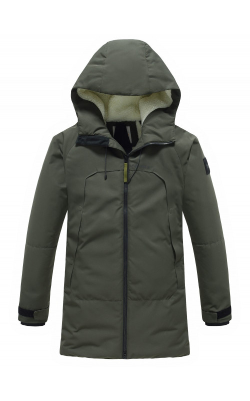 Зимняя мужская парка с капюшоном хаки, для активного отдыха в Тюмени