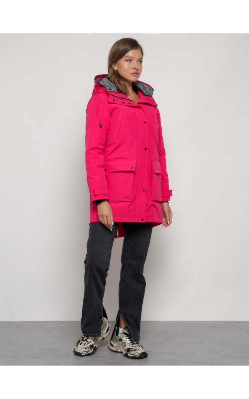 Женская зимняя парка с капюшоном, розовая, для прогулок. в Тюмени