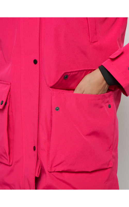 Женская зимняя парка с капюшоном, розовая, для прогулок. в Тюмени