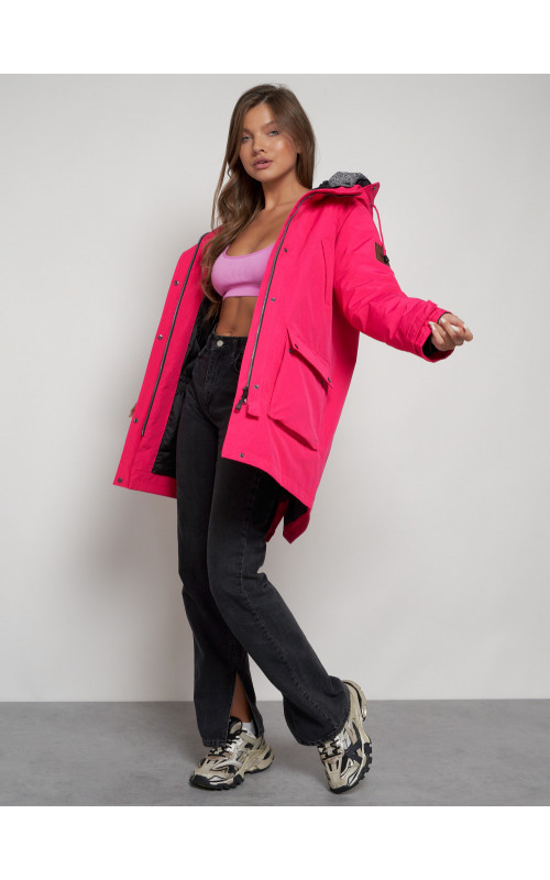 Женская зимняя парка с капюшоном, розовая, для прогулок. в Тюмени