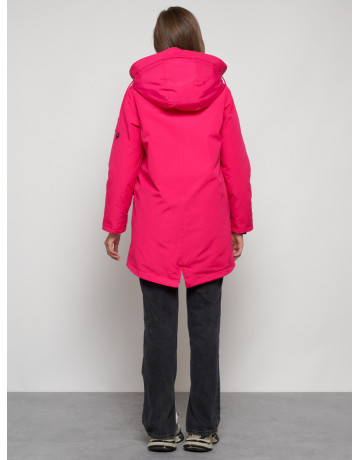 Женская зимняя парка с капюшоном, розовая, для прогулок. в Тюмени