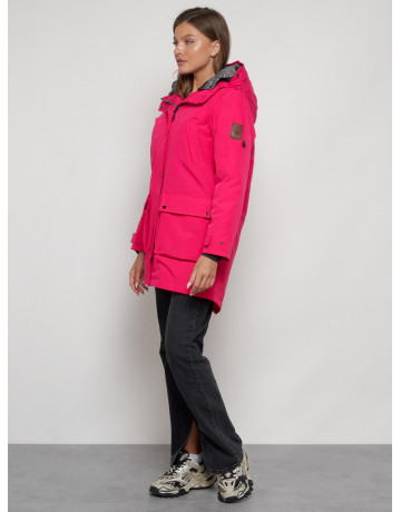 Женская зимняя парка с капюшоном, розовая, для прогулок. в Тюмени