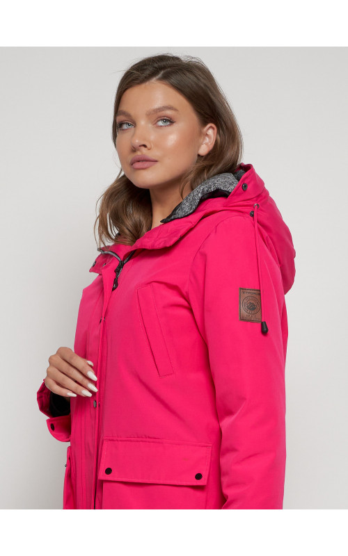 Женская зимняя парка с капюшоном, розовая, для прогулок. в Тюмени