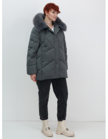 Пуховик для женщин с мехом песца