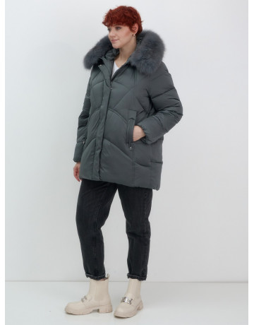 Пуховик для женщин с мехом песца