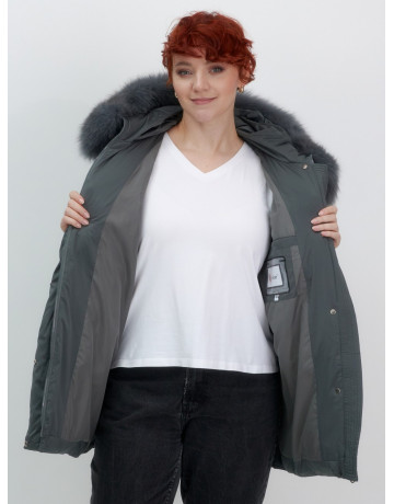 Пуховик для женщин с мехом песца