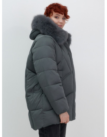 Пуховик для женщин с мехом песца