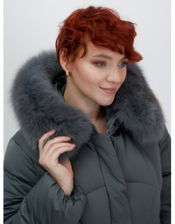 Пуховик для женщин с мехом песца