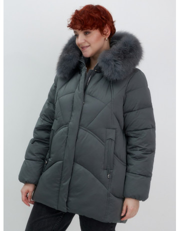 Пуховик для женщин с мехом песца