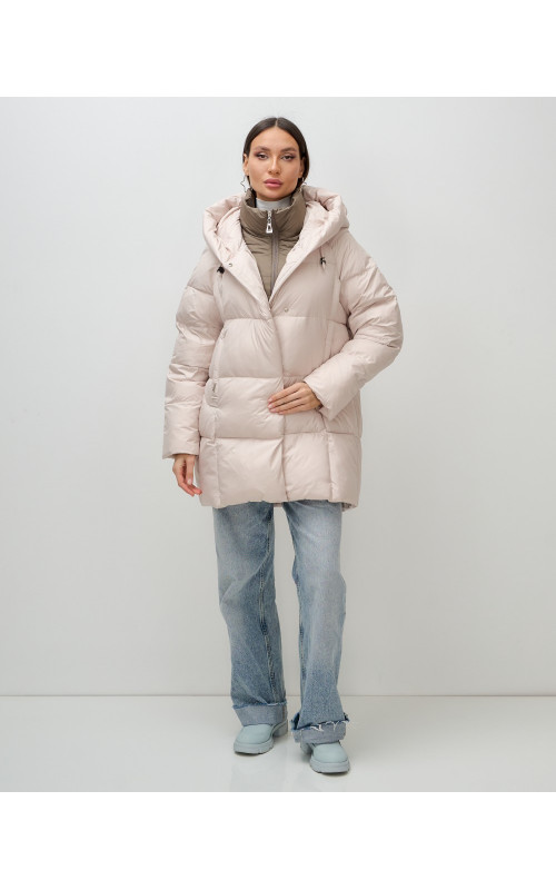 Женская зимняя куртка с капюшоном, размер 48–56.