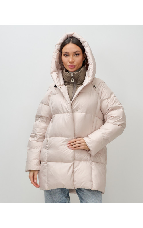 Женская зимняя куртка с капюшоном, размер 48–56.