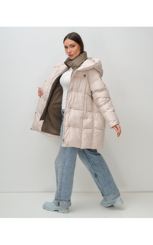 Женская зимняя куртка с капюшоном, размер 48–56.