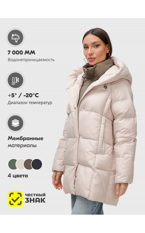 Женская зимняя куртка с капюшоном, размер 48–56.