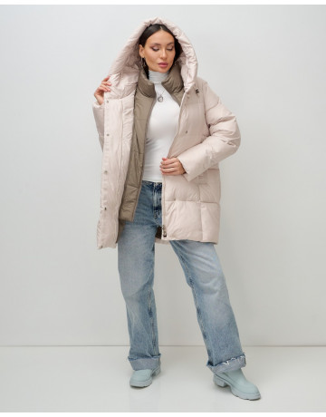 Женская зимняя куртка с капюшоном, размер 48–56.