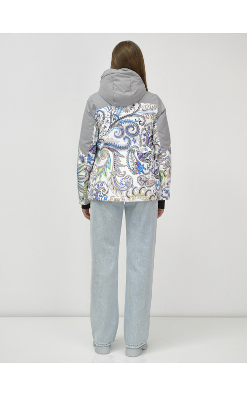 Женская горнолыжная куртка, светло-серый, зима.