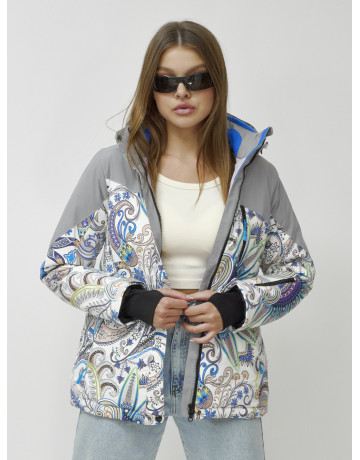 Женская горнолыжная куртка, светло-серый, зима.