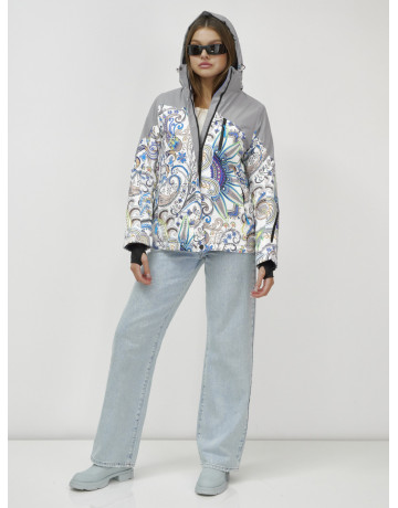 Женская горнолыжная куртка, светло-серый, зима.