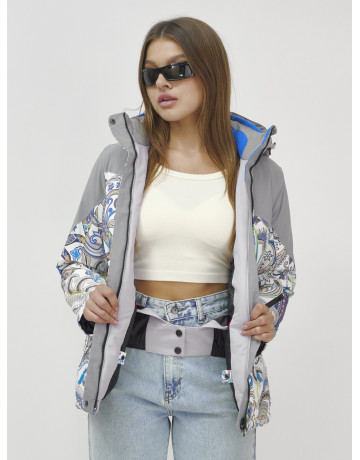 Женская горнолыжная куртка, светло-серый, зима.