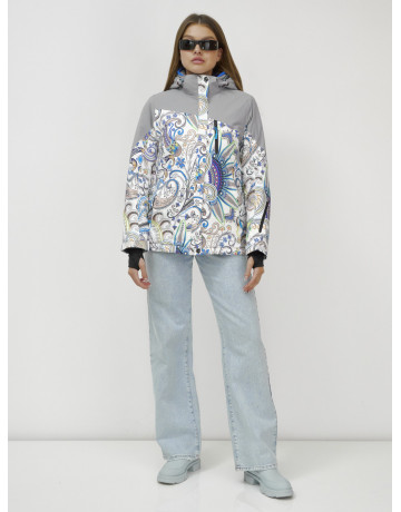 Женская горнолыжная куртка, светло-серый, зима.