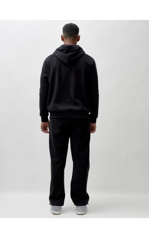 Мужской демисезонный спортивный костюм на флисе, чёрный, для спорта. в Тюмени