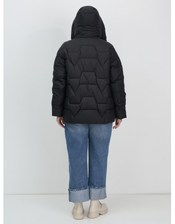 Женский зимний пуховик из эко-овчины, стильный и модный, чёрный. в Тюмени