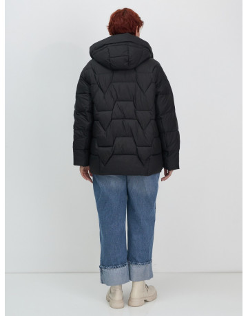 Женский зимний пуховик из эко-овчины, стильный и модный, чёрный. в Тюмени