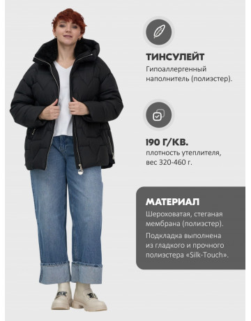 Пуховик для женщин с искусственной овчиной — тепло зима 2025