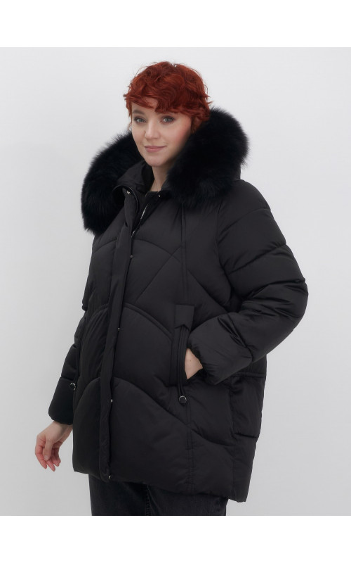 Пуховик для женщин с мехом песца