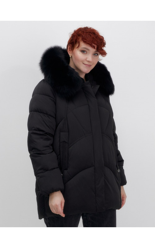 Пуховик для женщин с мехом песца