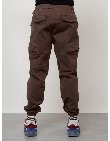 Мужские брюки карго с накладными карманами, коричневые в Тюмени