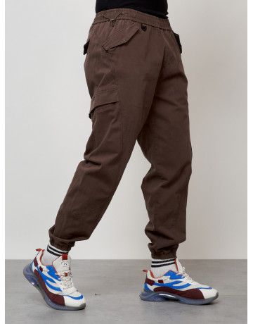 Мужские брюки карго с накладными карманами, коричневые в Тюмени