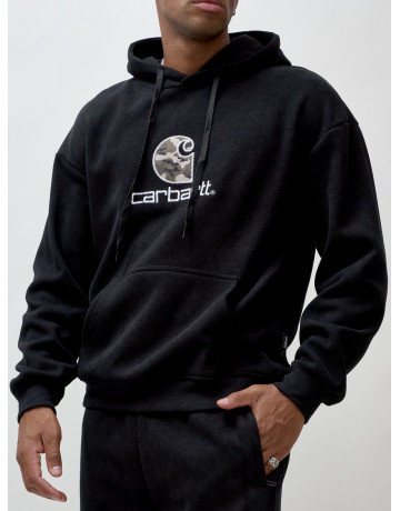 Мужской демисезонный спортивный костюм на флисе, чёрный, для спорта. в Тюмени