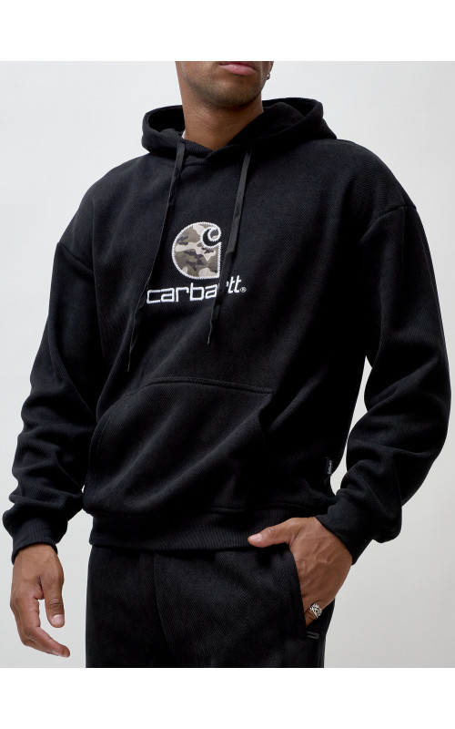 Мужской демисезонный спортивный костюм на флисе, чёрный, для спорта. в Тюмени