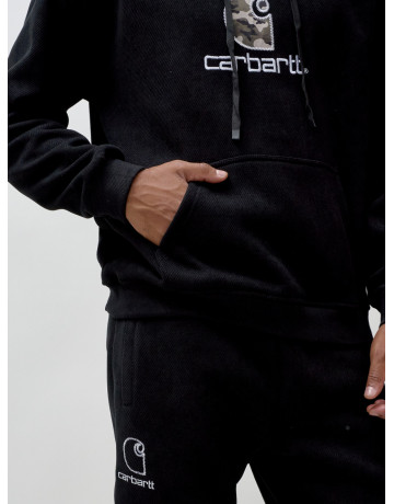 Мужской демисезонный спортивный костюм на флисе, чёрный, для спорта. в Тюмени