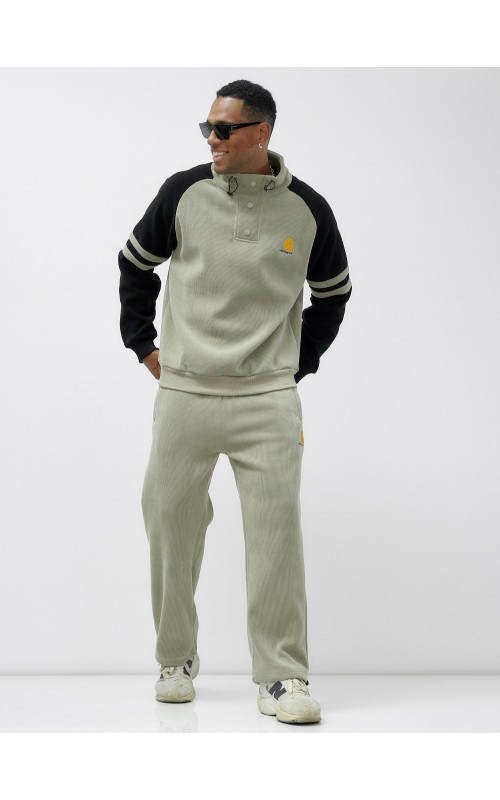 Мужской демисезонный спортивный костюм на флисе, светло-зелёный. в Тюмени