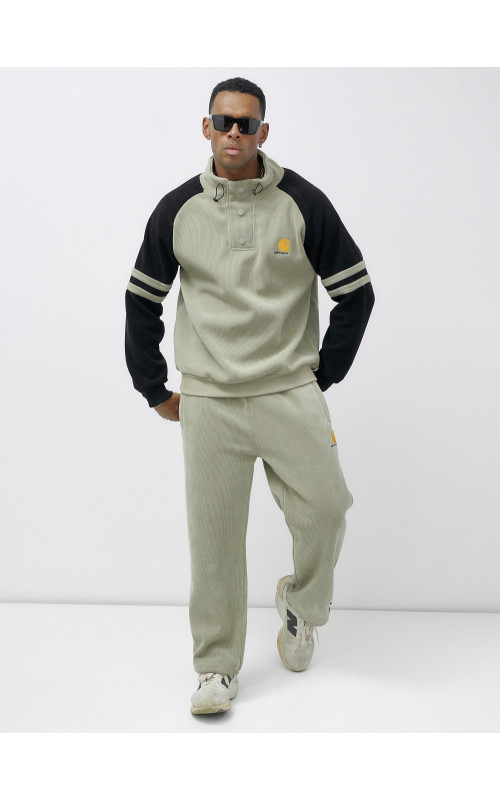 Мужской демисезонный спортивный костюм на флисе, светло-зелёный. в Тюмени